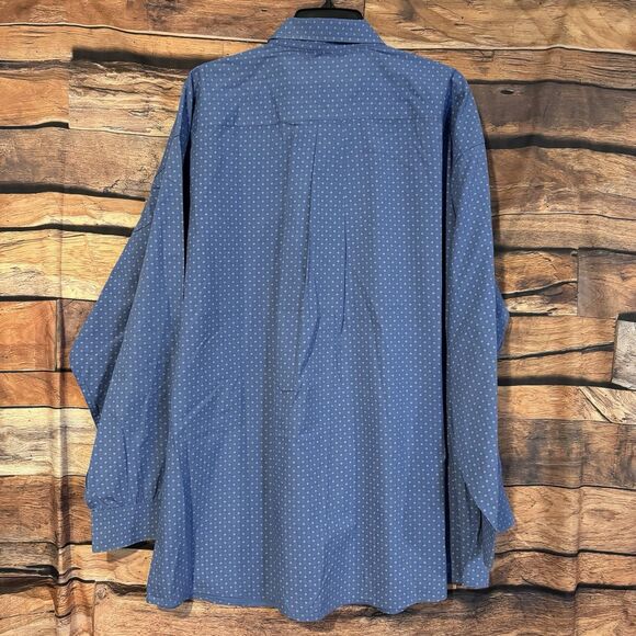 Panhandle Men's XXL Blue Dotted Button Down Long Sleeve Western Shirt Floral - Picture 4 of 10